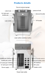 Máquina de Dermoabrasión e Hidrofacial 4 en 1 para Uso Doméstico, Máquina de Oxígeno Hidrojet, Dermoabrasión de Escritorio para el Cuidado <span class=keywords><strong>Facial</strong></span>, Cepillo de <span class=keywords><strong>Limpieza</strong></span> - Product Image 6