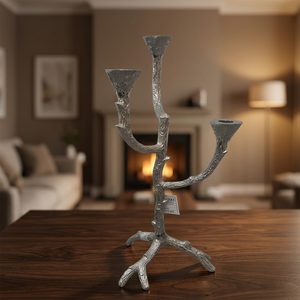 Portavelas de Aluminio con Acabado Dorado de Tres Brazos, Estilo Antiguo, para Decoración del Hogar, Duradero y Ecológico - Product Image 5