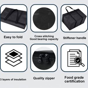 Custom Insulated Cooler Bag Portable With Logo Blank Cooler Lunch Bag for Food Reusable Thermal Insulated Cooler Bag Non Woven - Product Image 6