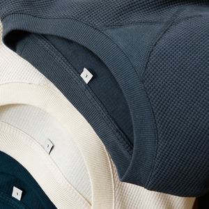 Camiseta de tela Waffle Cool Touch Feel de alta calidad, camisetas en blanco de gran tamaño, ropa personalizada, logotipo de marca, camiseta para hombre - Product Image 4