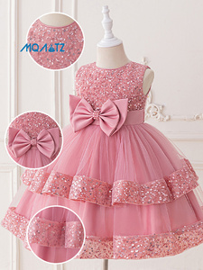 MQATZ Abito Casual Stile Coreano con Fiori per Bambine 4-8 Anni <span class=keywords><strong>Vestito</strong></span> da Festa per Bambine Fornitura ODM L2220 - Product Image 4