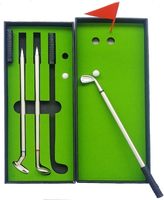 Lot de stylos de golf miniatures amusants pour bureau, avec stylo bille en métal en forme de club de golf et green de golf, idéal pour hommes, pères, maris, collègues