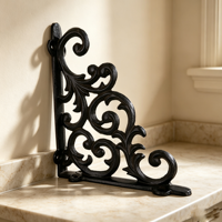 Étagère murale décorative vintage en fonte ornée, support triangulaire pour étagère flottante, décoration intérieure