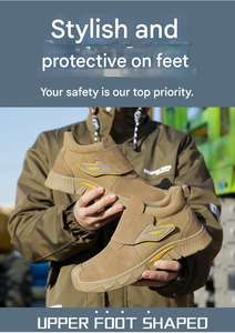 Bottes de travail pour hommes en cuir <span class=keywords><strong>avec</strong></span> embout en acier confortables Bottes de sécurité <span class=keywords><strong>avec</strong></span> embout de sécurité - Product Image 6