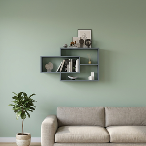 KARO Étagère murale moderne anthracite Suntalam pour salon avec design à trois niveaux Solution de rangement élégante et fonctionnelle - Product Image 3