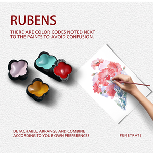 Rubens 2026 - Juego de <span class=keywords><strong>Pinturas</strong></span> de Acuarela Sólidas Antiguas de 48 <span class=keywords><strong>Colores</strong></span> con Tonos Rojos Chinos, Ideal para <span class=keywords><strong>Pinturas</strong></span> DIY para Mayores de 3 Años - ¡Venta Caliente de Fábrica! - Product Image 4