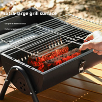 Barbecue portable sans fumée à double foyer, réchaud à charbon de bois, cuisinière extérieure à transporter à la main pour cour, pique-nique, camping