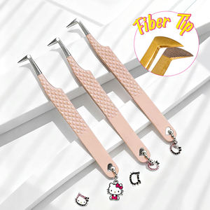 แหนบปลายแหลมสำหรับต่อขนตาแบบเส้นใยสีดำ ความแม่นยำสูง ขายส่ง ผลิตจากสแตนเลส 410  รับสกรีนโลโก้ฟรี - Product Image 3