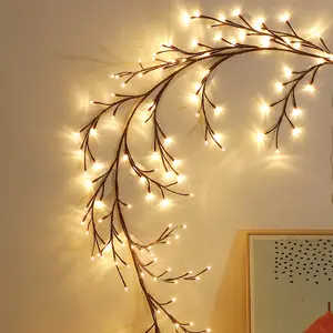 144 светодиоды освещенные светильники из ивовых виноградных лозы для стен спальни Декор для гостиной эстетический декор для домашнего декора, рождественские искусственные ветви
