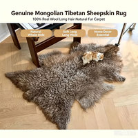 Tapis en peau de mouton de Mongolie, véritable tapis tibétain en peau de mouton à poils longs, tapis de sol sur mesure pour chambre à coucher, salon