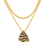 Parure de bijoux sexy en acier inoxydable à motif de zèbre Parure de bijoux en plaqué or 18 carats à imprimé léopard Parure de bijoux de luxe en acier inoxydable 3 pièces