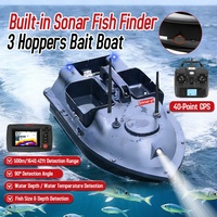 Perahu Umpan Ikan Sonar Bahan ABS Nirkabel Bawah Air GPS Penentuan Posisi Sonar Kontrol Jarak Jauh