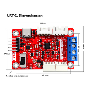 FE-URT-2 USB to TTL 485 โปรแกรมเมอร์บัส Type-C ตัวแปลงสัญญาณพอร์ตอนุกรม ป้องกันการรบกวนได้อย่างมั่นคง สำหรับเซอร์โวบัสแบบอนุกรม - Product Image 4