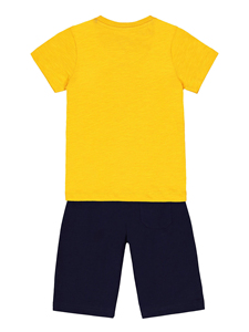 Ensemble de vêtements d'été décontractés pour garçons, 2 pièces, 100% coton, motif uni, impression personnalisée - Product Image 2