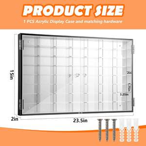 حقيبة عرض أكريليك ساخنة موديل سيارة مع رف رف عجلات مقياس شفاف مثبت على الحائط علبة عرض سيارات دييكاست - Product Image 2