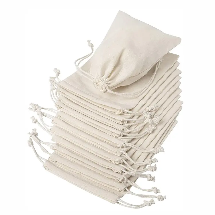 Cotton String Bags Breathable Dust-proof Drawstring Storage Pouch String Bag Cotton Dust Bag For Handbags Purses Shoes Eco Bag