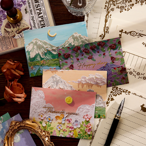 Enveloppe de <span class=keywords><strong>peinture</strong></span> à l'huile personnalisée créative estampage arc-en-ciel <span class=keywords><strong>littérature</strong></span> papier à en-tête pour des vacances promotionnelles - Product Image 4