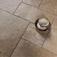 Carrelage Céramique Brique Château Français, Carrelage de Sol pour Gîte, Couleur Curry, Pierre Pavée Mate Antidérapante, Faible Absorption d'Eau, Style Antique