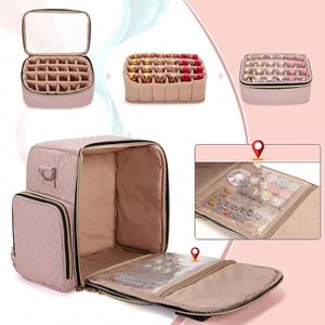 Échantillon Gratuit : Organisateur de Vernis à Ongles pour 72 Flacons, Étui à Vernis à Ongles avec 3 Sacs Amovibles et Pochettes de Rangement pour Outils, Rose Pâle - Product Image 4