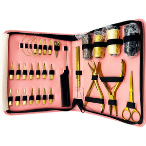 HOOPER COMPANY Nouveau Kit Professionnel d'Extensions Capillaires en Acier Inoxydable Doré, Pinces Durables, Outils Commerciaux pour Extensions à Bandes Adhésives - Product Image 1