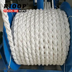 Vendita corda di plastica 8 filamenti di materia prima pesca corde di Nylon blu con corda attorcigliata dimensioni 4MM 16MM 18MM 20MM imballaggio marino