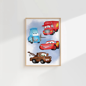HAOWAI OEM/ODM coches personalizados lienzo impresión para habitación de niños nombre personalizado coches decoración pared arte póster pintura chico - Product Image 3