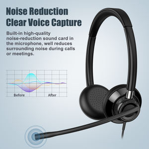 Auriculares con Micrófono New Bee H361 para Oficina y Centro de Llamadas, USB y Conexión por Cable de <span class=keywords><strong>3</strong></span>.5mm para Computadora, Trabajo de Oficina, Escuela - Product Image 2