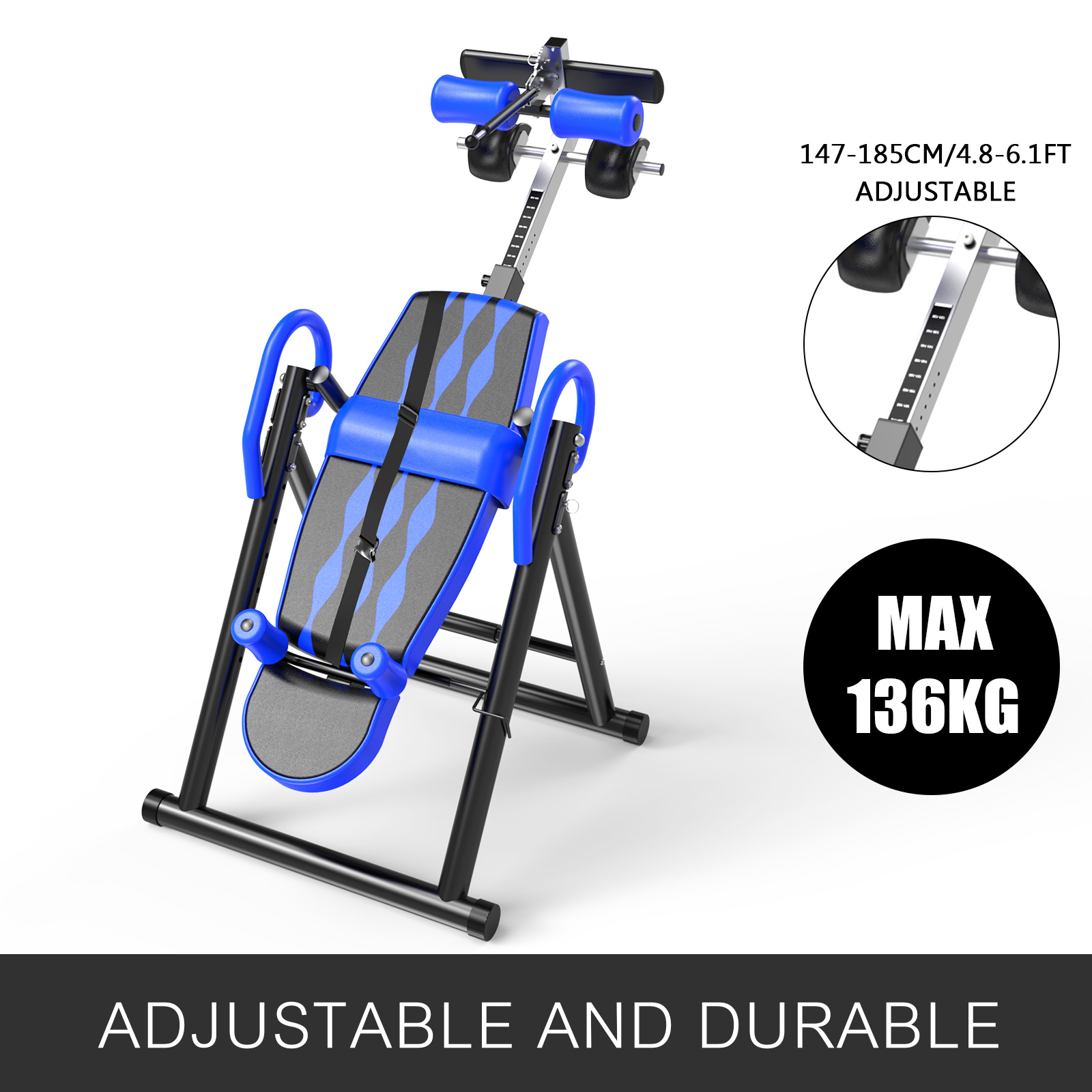 Protective Belt Back Stretcher Machine for Pain Relief Therapy/Gravity Heavy Duty Inversion Table for exerice