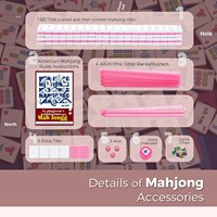 Ensemble de tuiles de mahjong en mélamine américaine avec sac de transport imprimé, 166 tuiles premium, 4 supports tout-en-un, ensemble complet pour les voyages et les cadeaux