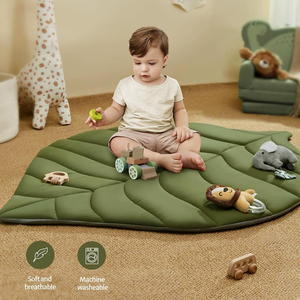 Tapis d'éveil vert pour bébé, tapis d'activités pliable pour nourrissons, tapis de sol pour le temps sur le ventre avec 6 jouets détachables, apprentissage sensoriel - Product Image 3