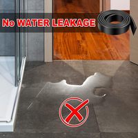 Burlete de silicona negra para puerta de ducha, tira de sellado inferior de goma impermeable para el hogar, baño, cocina, dormitorio