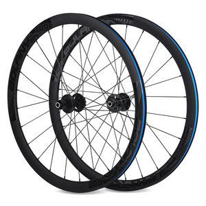 Jeu de roues de vélo de route Bolany 700C 40mm en alliage d'aluminium léger compatible frein à disque noir 32H rayons Modèle WH457 sous licence - Product Image 2