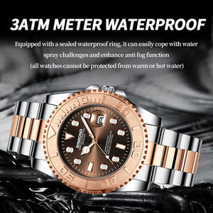 Montre-bracelet sport et affaires pour homme en acier inoxydable or rose, lumineuse, à quartz, étanche 42 mm, avec calendrier – Nouveauté 2026, Offre Spéciale - Product Image 4