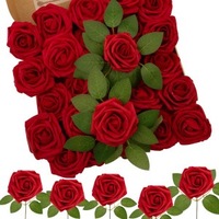 Roses artificielles en mousse PE de 7 cm de haute qualité, vente en gros directe d'usine, pour cadeau de la fête des mères et décoration intérieure