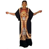African New Boubou Classic Elegant Dress Floral Black Dresses Robes pour femmes K0603