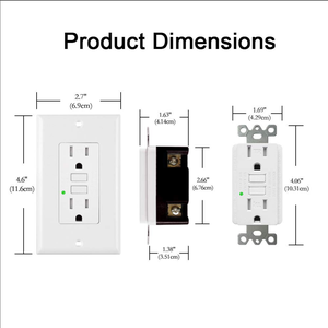 YQ GFCI 15A <strong>Double</strong> US Standard <strong>Socket</strong> Outlet AC 125V TR Self-testing Safety Outlet USA <strong>Socket</strong> Outlets For Outdoor - Product Image 4