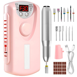 Juego de Taladro Eléctrico Profesional Portátil Inalámbrico de Acero Inoxidable Recargable por USB para Uñas, 30000 RPM, Cuidado de Uñas 1 - Product Image 1