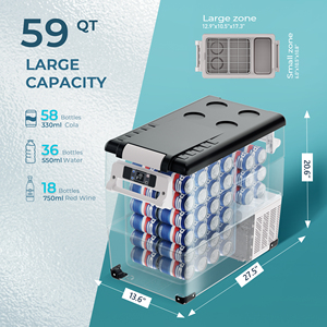 Euhomy-Refrigerador portátil <span class=keywords><strong>para</strong></span> coche, 55l, 12 voltios, CC, <span class=keywords><strong>para</strong></span> camping/RV/viaje/pesca/exterior - Product Image 5