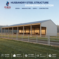 Structure en acier préfabriquée pour élevage, abri ouvert pour bovins et moutons, livraison rapide, bâtiment agricole pour bétail, directement de l'usine