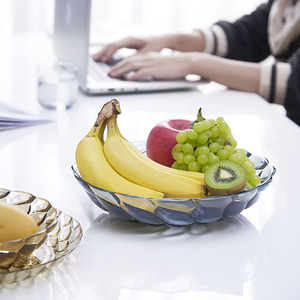 Crystal Love Song Transparent Round Fruit Plate Nordic Color Plastic Household Snack Dish Party Use - Product Image 4