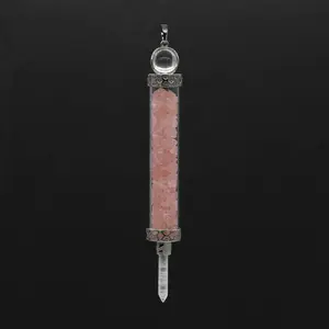 Bacchette Curative <span class=keywords><strong>in</strong></span> Cristallo di <span class=keywords><strong>Quarzo</strong></span> Naturale Fai-da-Te, Pendenti <span class=keywords><strong>in</strong></span> <span class=keywords><strong>Quarzo</strong></span> Rosa per la Guarigione - Product Image 1