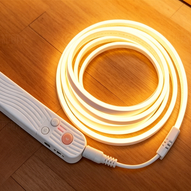 Human Sensor COB LED Light Strip Battery Operated Self Adhesive Night Light for Stair Closet Bed Under Floor Cabinet