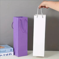 Großhandel Umweltfreundliche Biologisch Abbaubare Farbige Kraftpapier Einkaufstasche für Champagner- und Weinflaschen Geschenkverpackung mit Kordelgriff