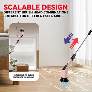 Nettoyeur Turbo 8-en-1 : <span class=keywords><strong>Balai</strong></span> <span class=keywords><strong>Électrique</strong></span> de Cuisine <span class=keywords><strong>Rotatif</strong></span> Automatique avec Brosse à Poussière et Éponge à Vaisselle pour un Nettoyage Efficace - Product Image 5