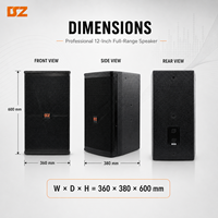 Haut-parleur passif bidirectionnel DSZ DS-512KP de 18 pouces, 8 ohms, réponse en fréquence 55-20 kHz, en bois, pour usage extérieur, KTV, bars, clubs et maison