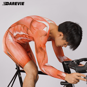 <span class=keywords><strong>Combinaison</strong></span> personnalisée de style musculaire Darevie <span class=keywords><strong>Combinaison</strong></span> de cyclisme à manches longues Ensemble de vêtements de vélo de triathlon <span class=keywords><strong>Combinaison</strong></span> de peau de vélo de montagne Triathlon - Product Image 6