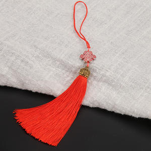 Miyue 8cm Petit nœud chinois en forme de pompon, accessoires pour marque-pages, vêtements, pendentif couronne, décoration DIY, cloisonné - Product Image 6