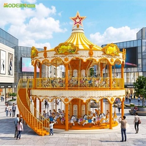 Carrousel à deux étages 38 places, manège de fête foraine, attraction de parc d'attractions, balançoire de carnaval - Product Image 1