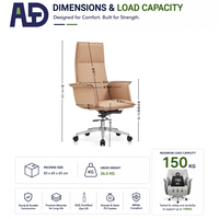 Chaise de bureau pivotante moderne en cuir PU de haute qualité, ergonomique, pour manager, conférence, usage domestique et hôtelier, base chromée