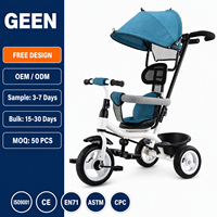 GEEN Vélo Enfant 4-en-1 de Haute Qualité en Stock, Tricycle Bébé Pas Cher avec Musique, Vente en Gros